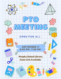 Flier advertising PTO Meeting Date and Time